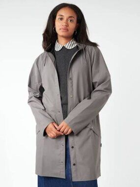 Rains Gravitypope Waterproof Long Rain Hooded Raincoat Light Jacket Women’s S